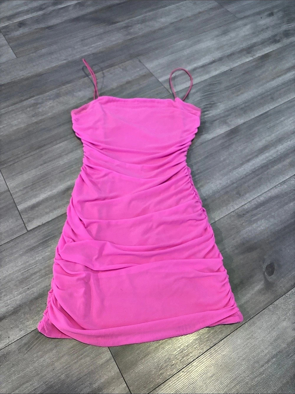 Pink Ruched Mini Dress Like New